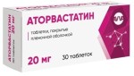 Аторвастатин, табл. п/о пленочной 20 мг №30